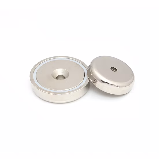 Neodymium Nickel Coating Customized Size Pot Magnet with M5 Thread Hole