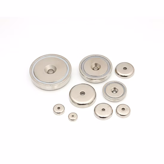 Neodymium Nickel Coating Customized Size Pot Magnet with M5 Thread Hole