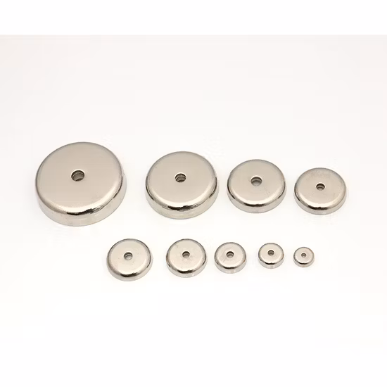 Neodymium Nickel Coating Customized Size Pot Magnet with M5 Thread Hole
