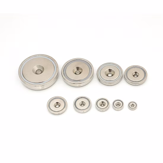 Neodymium Nickel Coating Customized Size Pot Magnet with M5 Thread Hole